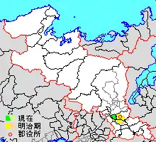 京都府久世郡の位置(緑:久御山町 薄黄:後に他郡に編入された区域 薄緑・水色:後に他郡から編入した区域)
