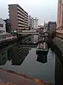 幅下橋（中区 - 西区）から朝日橋方向。