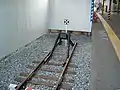高架工事当時の奈良駅桜井線構内。当駅が起点ゆえ、車止めがあった