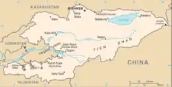 ビシュケク(Bishkek)の位置の位置図