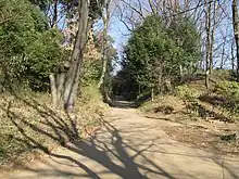 旧鎌倉街道(上道)切通。東京都国分寺市西元町4、伝鎌倉街道。