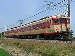 キハ58系急行「あさひ」のリバイバル運行（2008年6月、黒山駅 - 佐々木駅間）