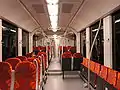HLBのLINT41の車内。車内に段差があるのがわかる。