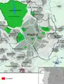 マドリード都市圏におけるパルラ（最下部の中央）
