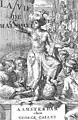 This illustration is taken from La vie de Mahomet, by M. Prideaux, published in 1699. It shows Muhammad holding a sword and a crescent while trampling on a globe, a cross, and the Ten Commandments.