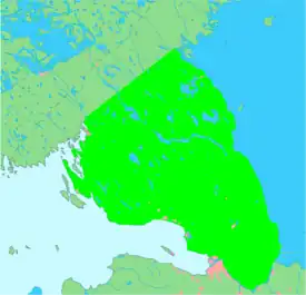 カレリア地峡の位置（カレリア地峡内）