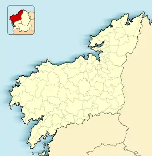Santiago de Compostelaの位置(ア・コルーニャ県内)
