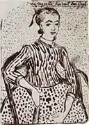 座像 (F1722/JH1521)。ペン。ルーヴル美術館(パリ)。