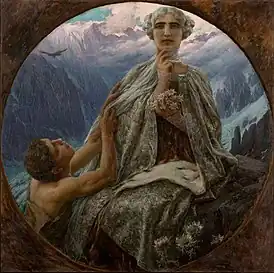 サミット、イタリアの画家チェーザレ・サッカージによるアールヌーボー作品
