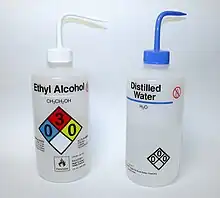 樹脂製。左:エタノール用、右:蒸留水用