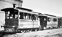 ウルキサ線（Tramway Rural）の開通当初はスチームトラム牽引の列車が使用されていた