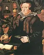 （C）デイカー卿夫人の肖像、ハンス・イワース画。この肖像画と（A）の肖像画の女性が同一人物だとする判定がなされたおかげで、300年にわたるフランセスの肖像画に関する誤認が解消された。