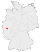 Deutschlandkarte, Position von Siegburg hervorgehoben