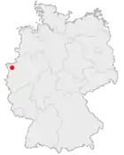 Deutschlandkarte, Position von Xanten hervorgehoben