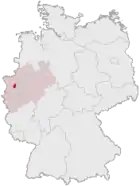 Lage der kreisfreien Stadt Duisburg in Deutschland