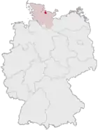 Lage der kreisfreien Stadt Kiel in Deutschland