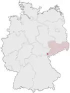 Lage der kreisfreien Stadt Plauen in Deutschland