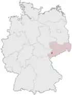 Lage der kreisfreien Stadt Zwickau in Deutschland