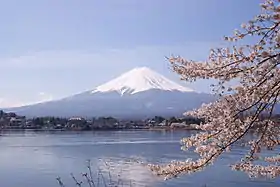 河口湖と富士山