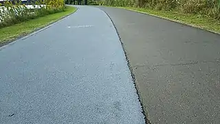 ゴムチップ舗装面（写真左側）