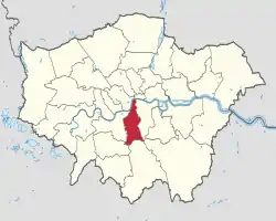 グレーター・ロンドン内における区の位置