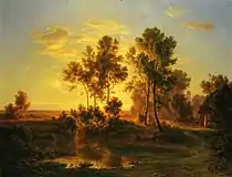 「夕暮れの風景」(1848)