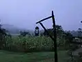 農村部で使用されている電気式に改装されたランタン（インド、チャッティースガル州）