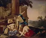 ロラン・ド・ライール《バッコスをニンフたちに託すメルクリウス》1638年エルミタージュ美術館