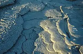 山頂火口で固化した溶岩。2001年8月。