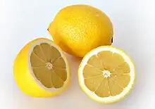 熟したレモンの果実