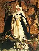 作者不明『聖カテリーナと悪魔(St Catherine and the Demons)』1500年頃、ワルシャワ国立美術館