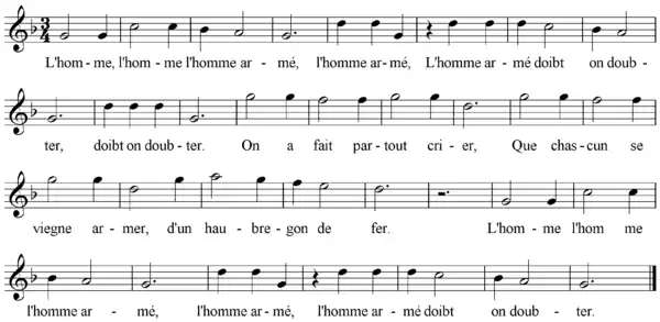 The tune "L'homme armé"