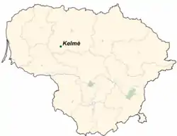 ケルメの位置（リトアニア共和国）の位置図