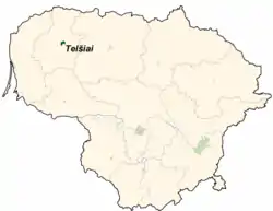 テルシェイの位置(リトアニア共和国)の位置図