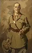 『陸軍中将サー・ハリー・ショーヴェルの肖像』、1919年。油彩、キャンバス。121.2×75.2cm。オーストラリア戦争記念館。