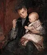 「食事する子供」
