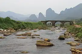 十都古橋と六石岩