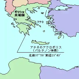 パルテノン神殿の位置