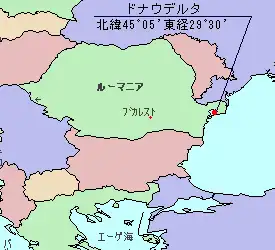 ドナウ・デルタの位置