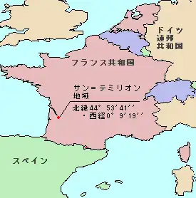 サン＝テミリオン地域の位置