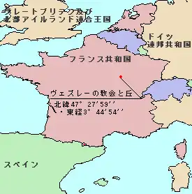 サント＝マドレーヌ大聖堂 (ヴェズレー)の位置