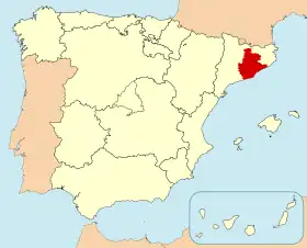 バルセロナ県の位置
