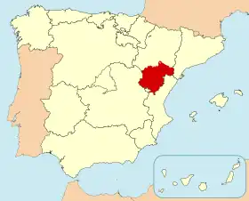 テルエル県の位置