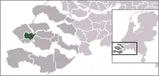 ミデルブルフの位置の位置図