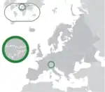 ヨーロッパにおけるリヒテンシュタインの地図
