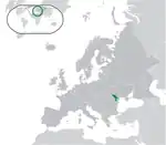 ヨーロッパにおけるモルドバの地図