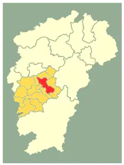 吉安市中の吉水県の位置