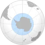 南極海の範囲。