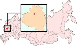 ロシア内のトゥーラの位置の位置図