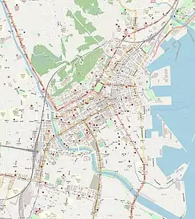 鹿児島城の位置(鹿児島市中心部内)